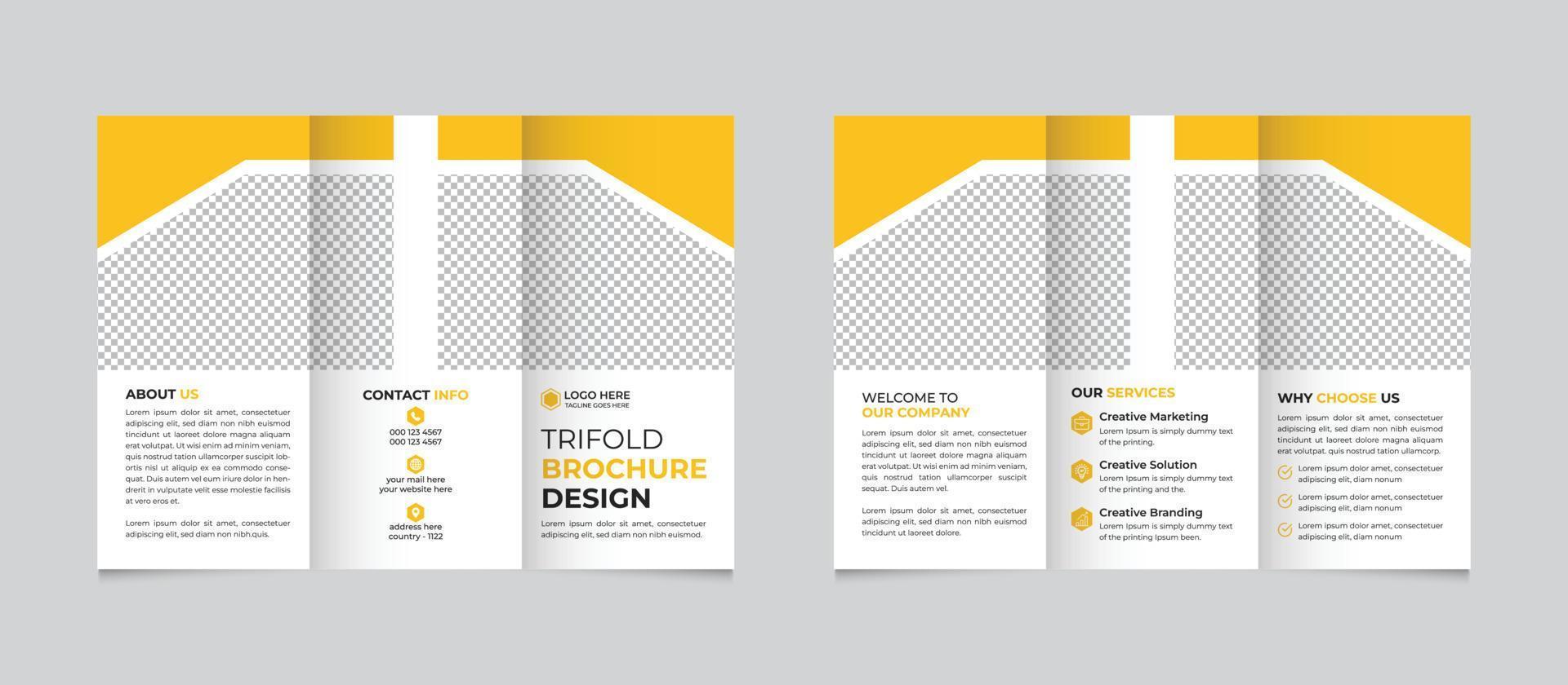 Modern, creative, and professional trifold brochure template design Free Vector