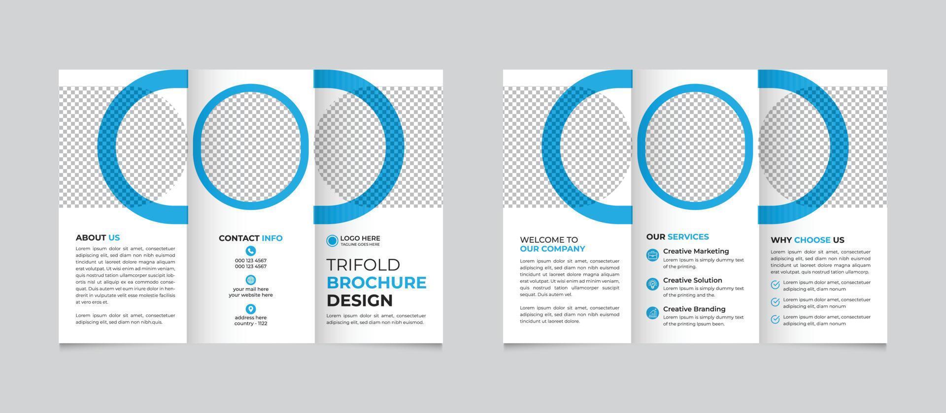 Creative modern trifold business brochure template design Free Vector