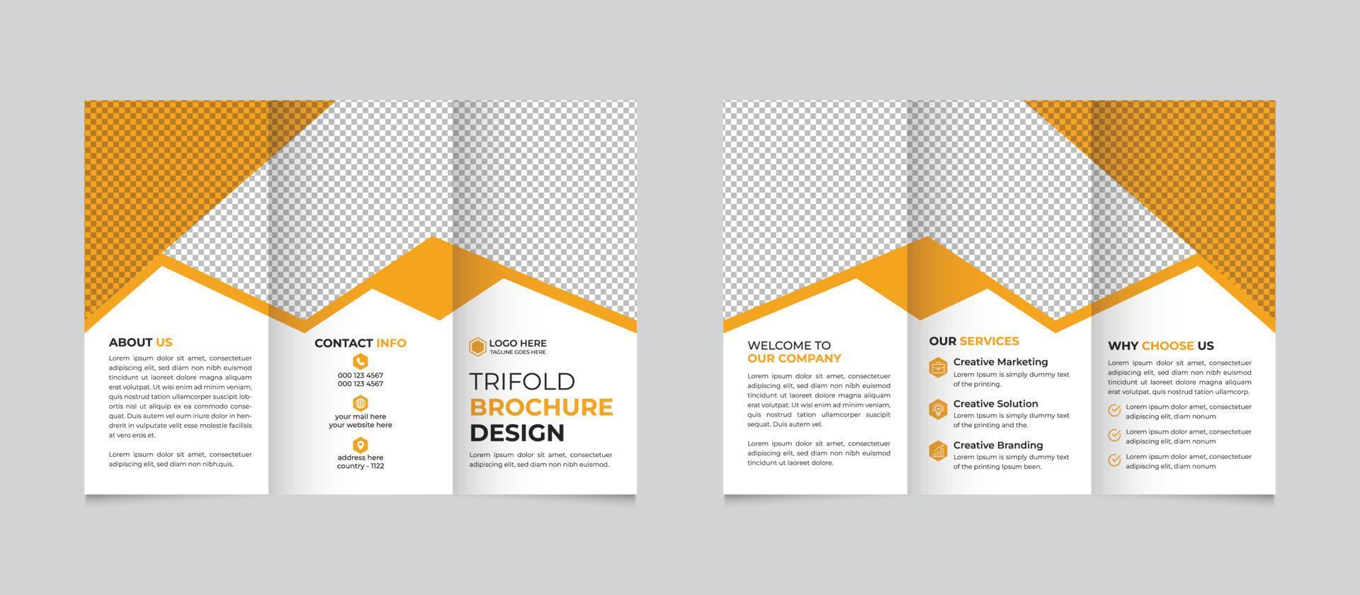 Modern corporate trifold business brochure template design Free Vector