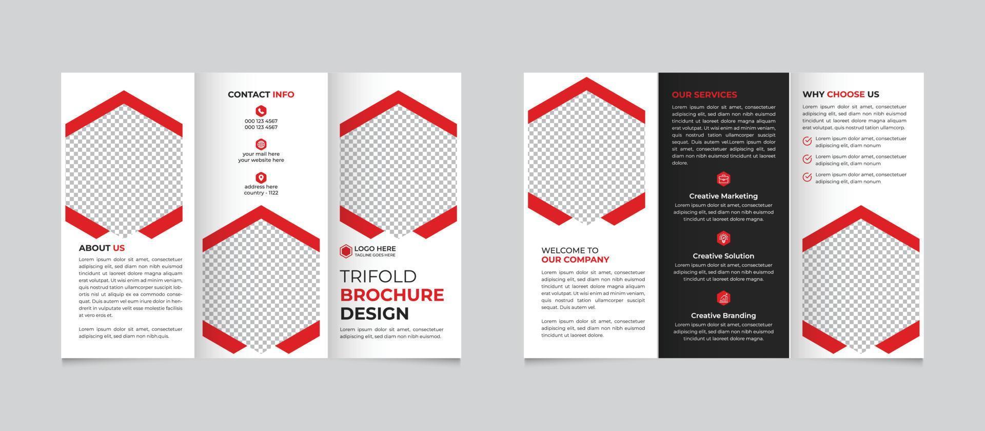 creativo moderno corporativo tri doblez folleto modelo diseño gratis vector