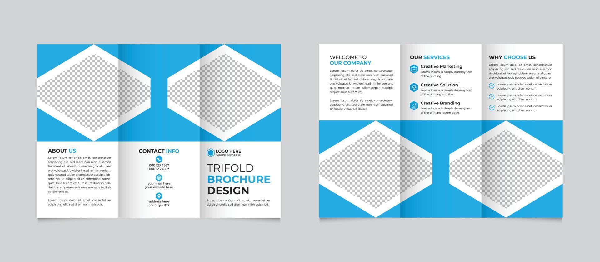 Corporate business trifold brochure template Free Vector