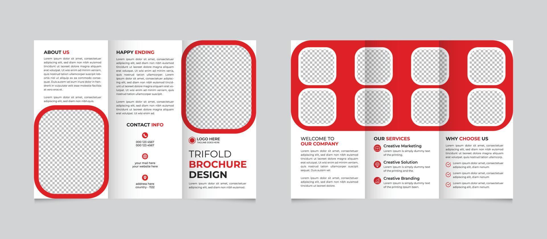 moderno, creativo, y profesional tríptico folleto diseño modelo gratis vector