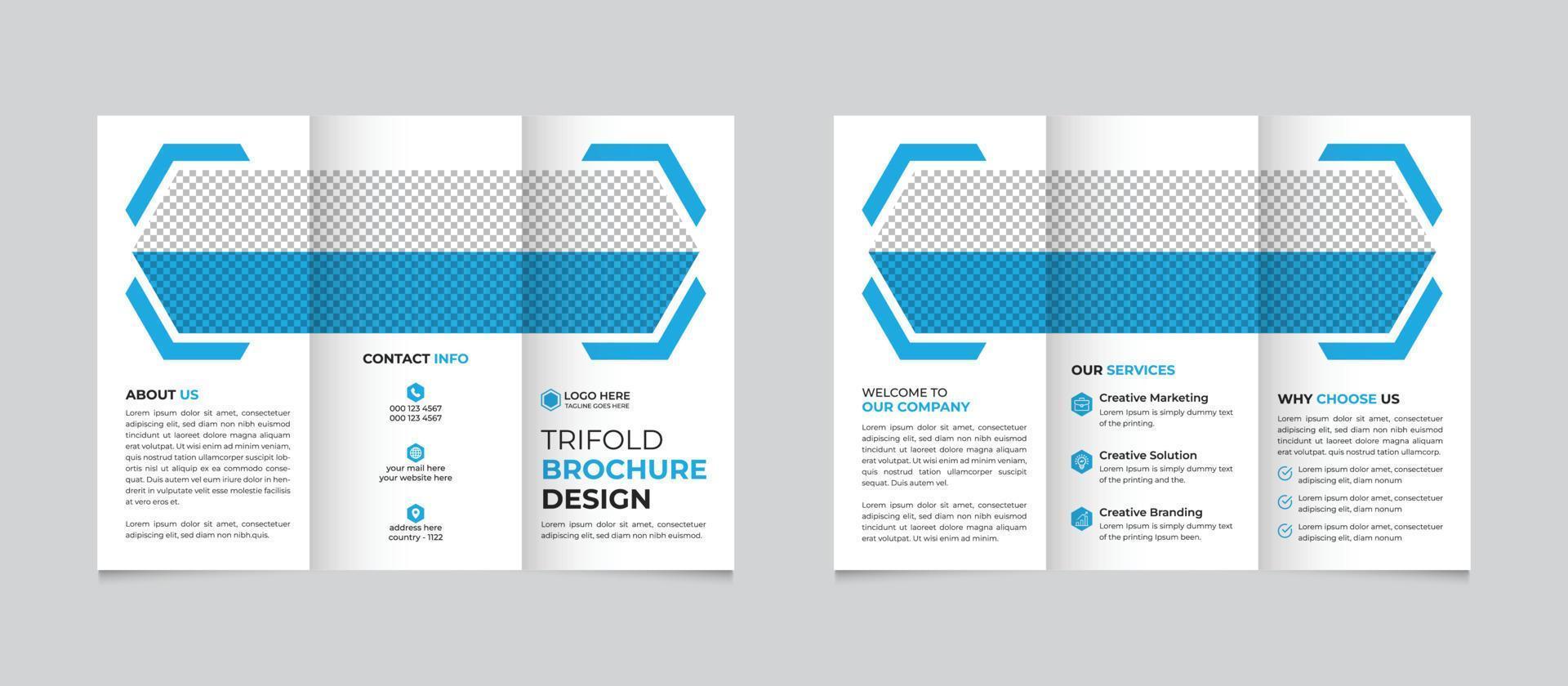 corporativo creativo moderno negocio tríptico folleto modelo diseño gratis vector