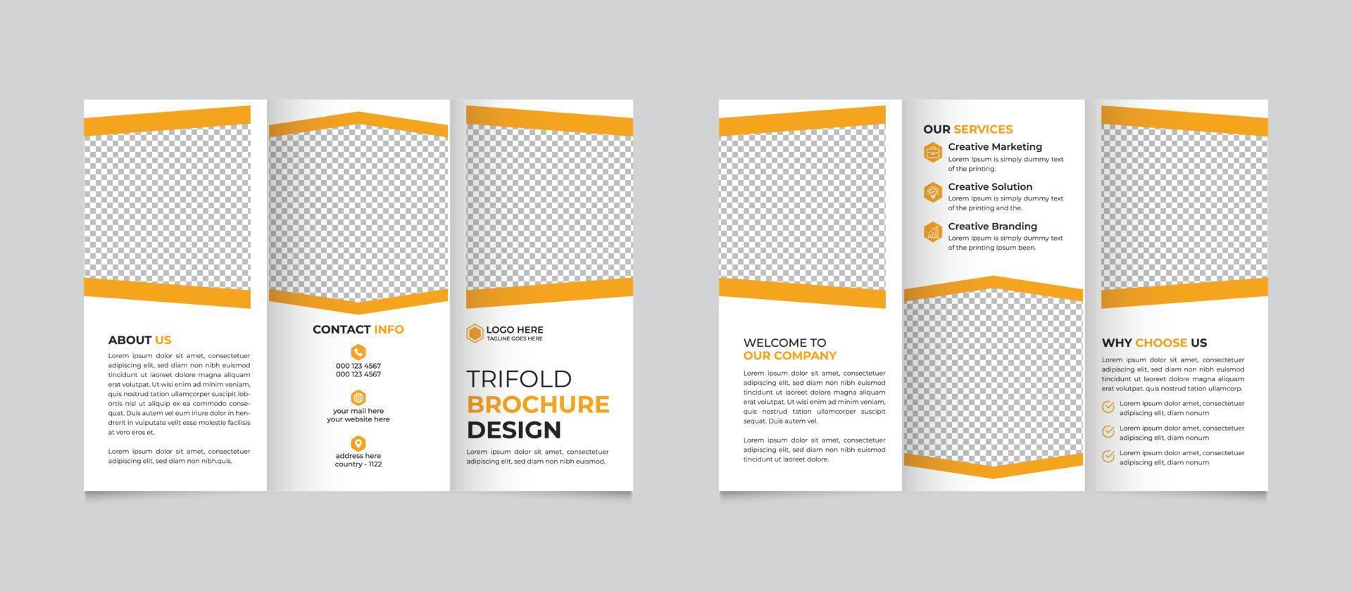 creativo tríptico folleto diseño, negocio folleto plantilla, corporativo folleto diseño gratis vector