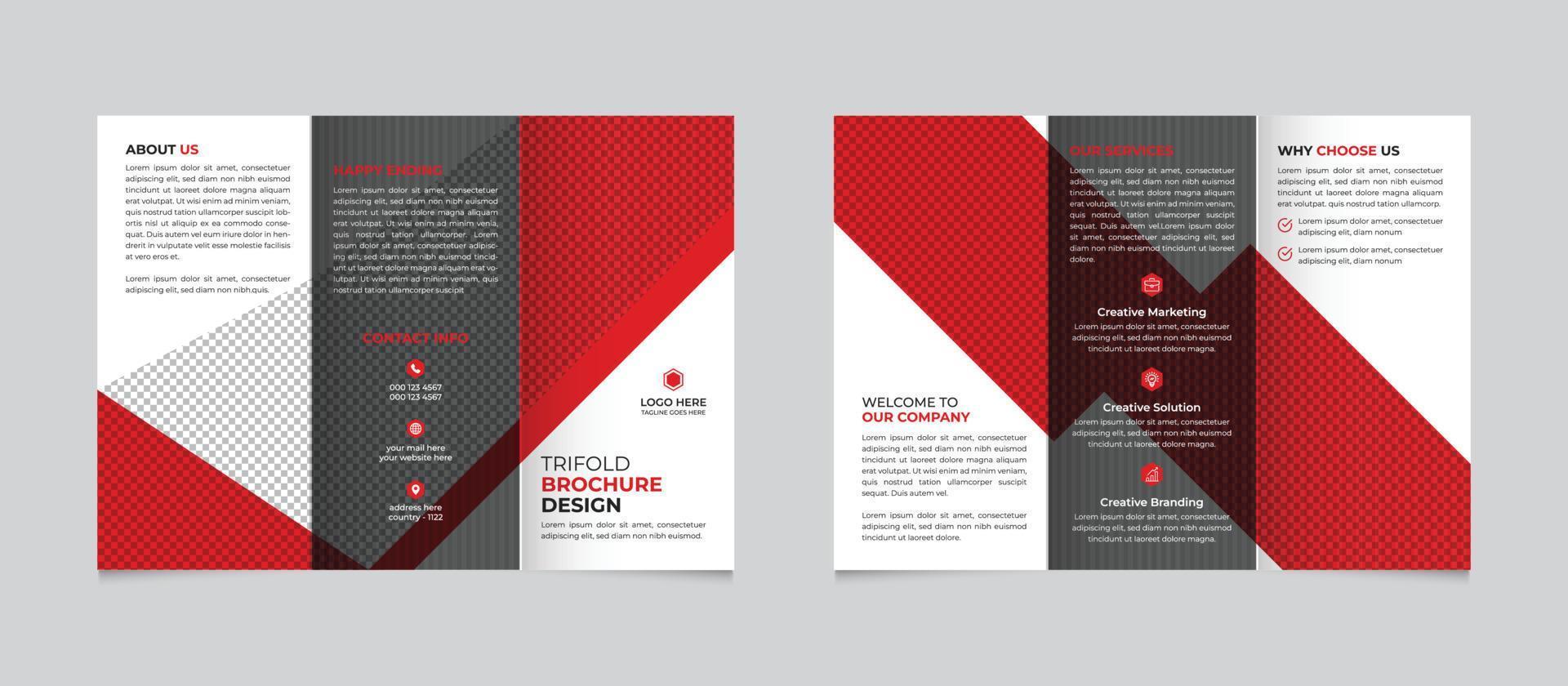 Modern trifold business brochure template design Free Vector