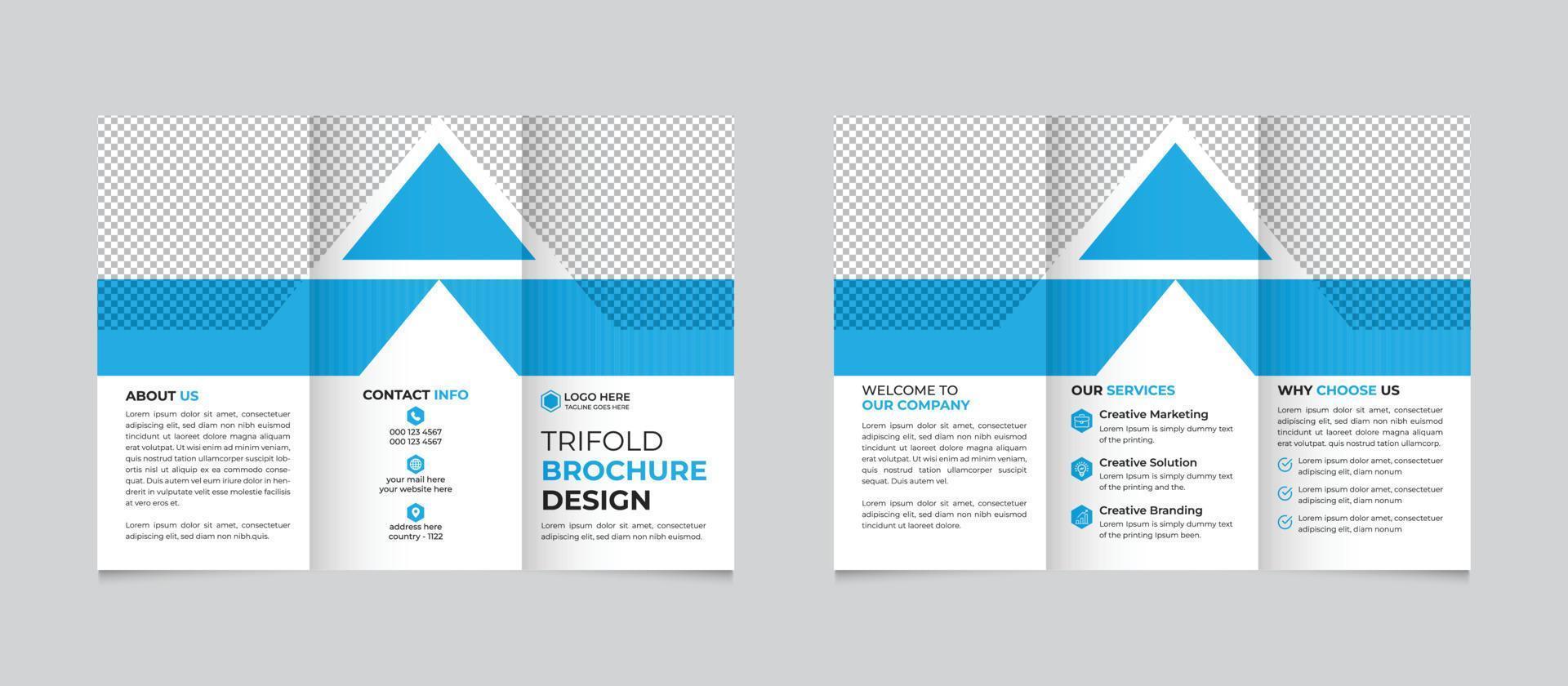 Corporate modern business trifold brochure template design Free Vector