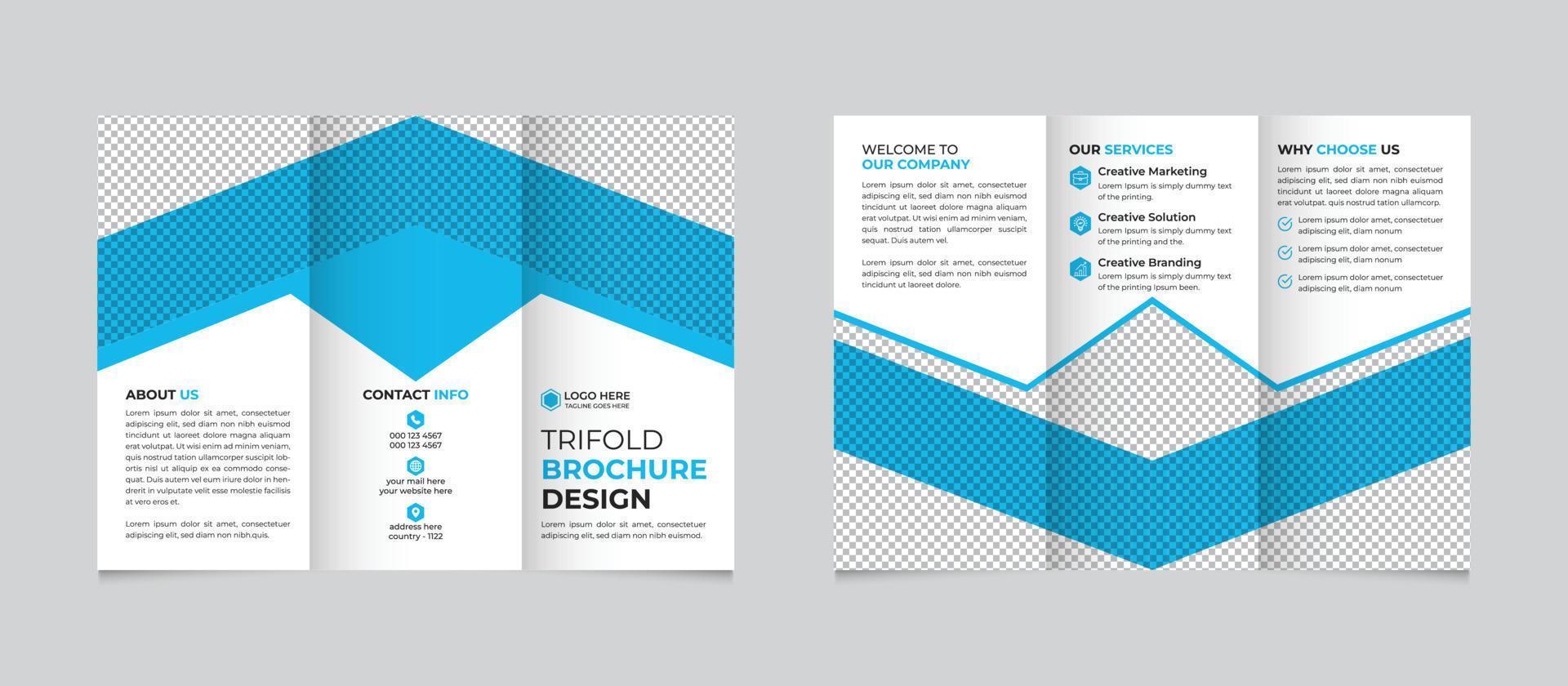 corporativo creativo moderno tríptico folleto modelo para promoción márketing gratis vector