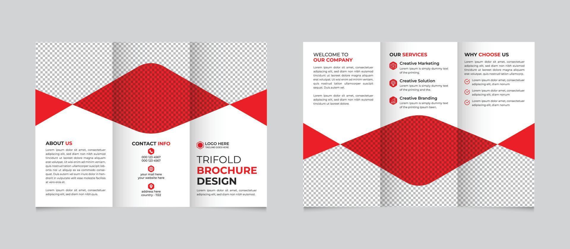 Creative modern trifold brochure template in a4 paper size Free Vector