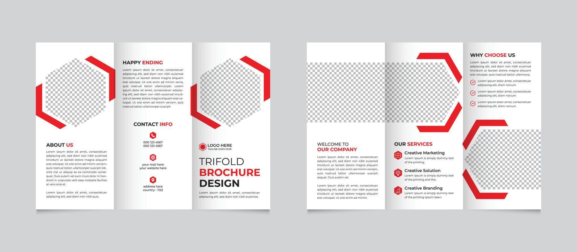 Corporate Business Trifold Brochure Template Design Free Vector