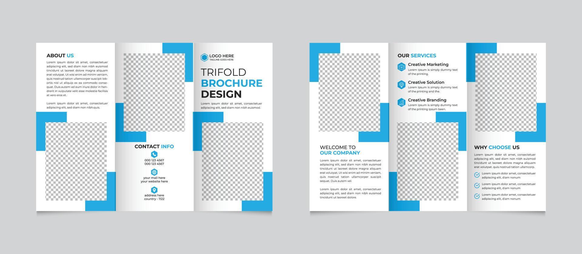 Creative corporate modern business marketing trifold brochure template design Free Vector