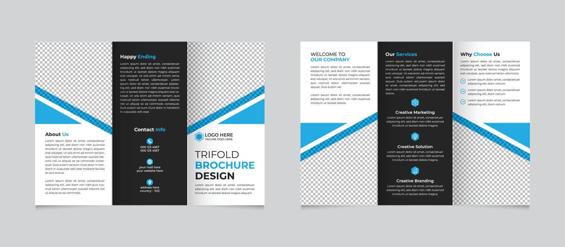 Professional corporate modern trifold business brochure template design Free Vector