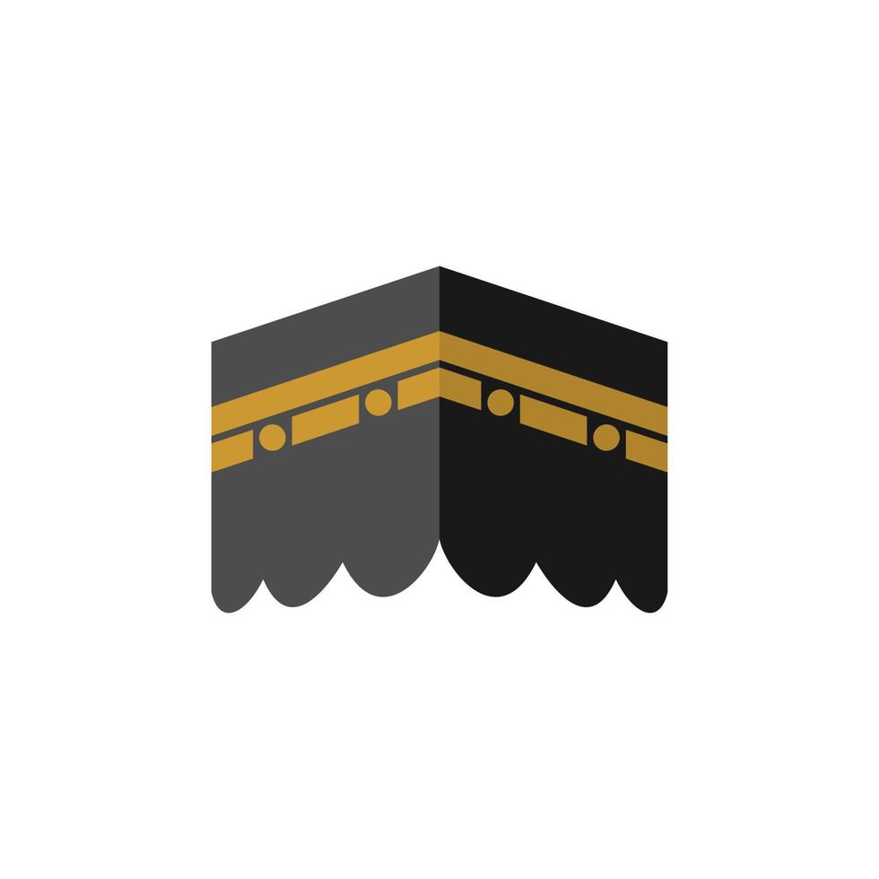 Kaaba icon. Kaaba mecca mosque vector illustration. Suitable for Hajj, Ramadan, or Islamic themes.