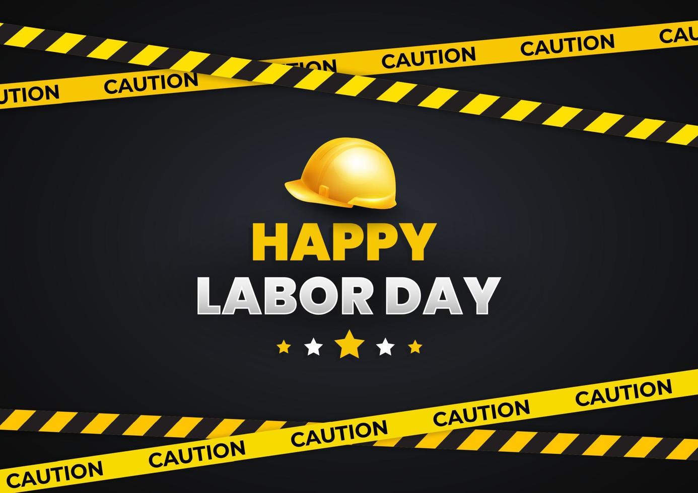 happy labour day with yellow helmet and tools vector