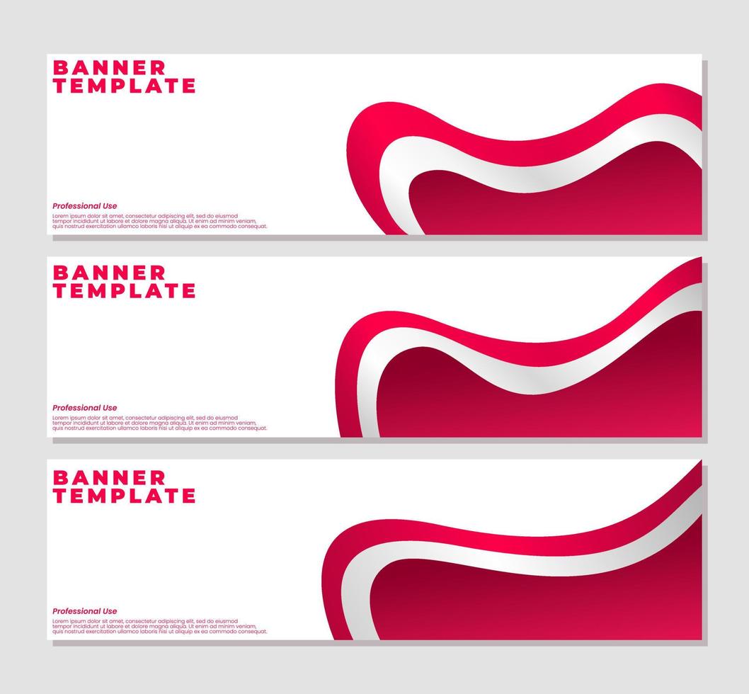 set of professional banner design. red wavy banner template. abstract banner template. indonesian flag banner template. vector