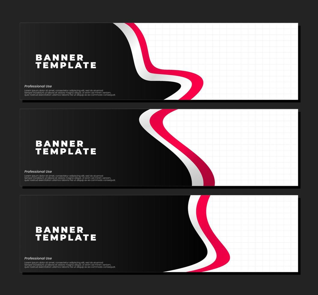 indonesian flag banner template. set of professional banner design. red and white wavy banner template. abstract banner template. vector