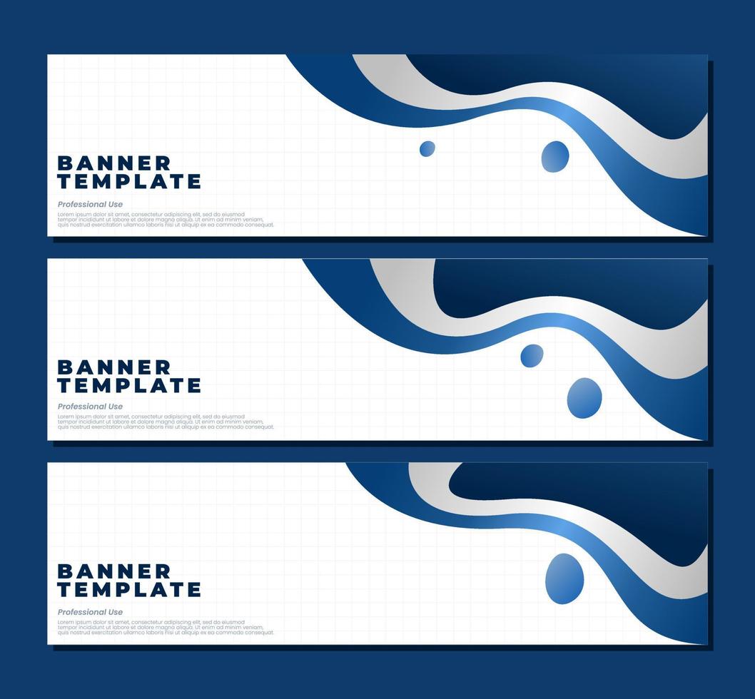 set of professional banner design. blue wavy banner template. abstract banner template. flag banner template. vector