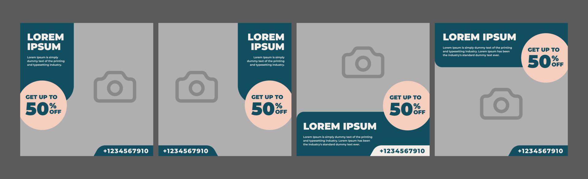 square banner template for social media. social media template for discount promo or advertisement vector