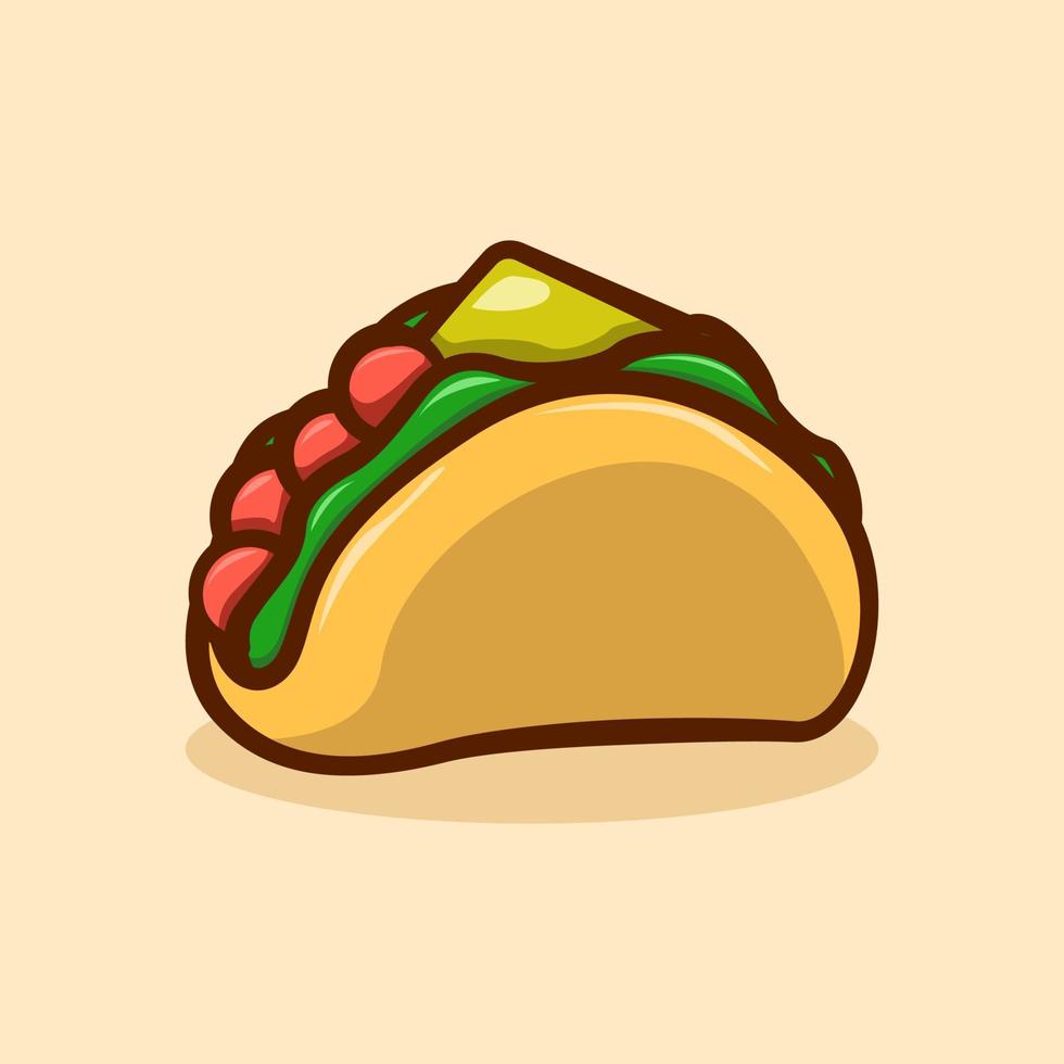 taco illustration concept in cartoon style vector