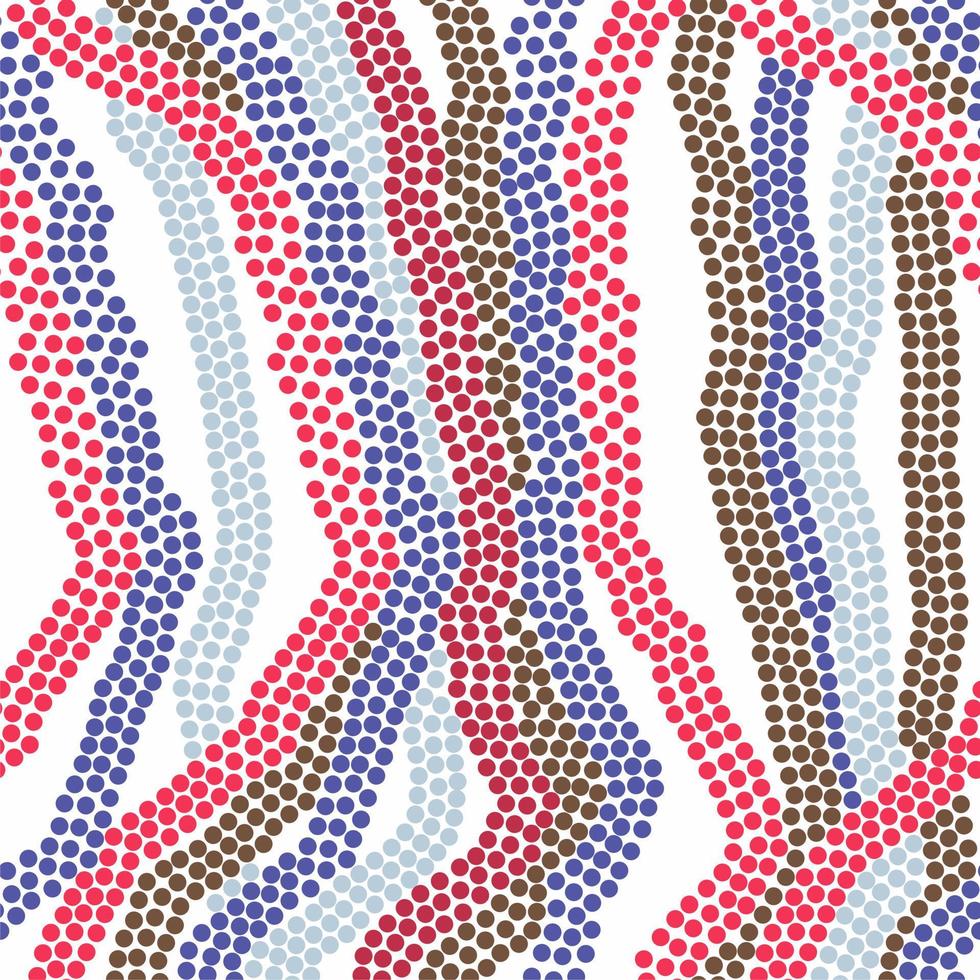 Striped seamless pattern. Wavy lines with dots. Small circles. Repeat. Wrapping paper, print, textile, fabric. vector