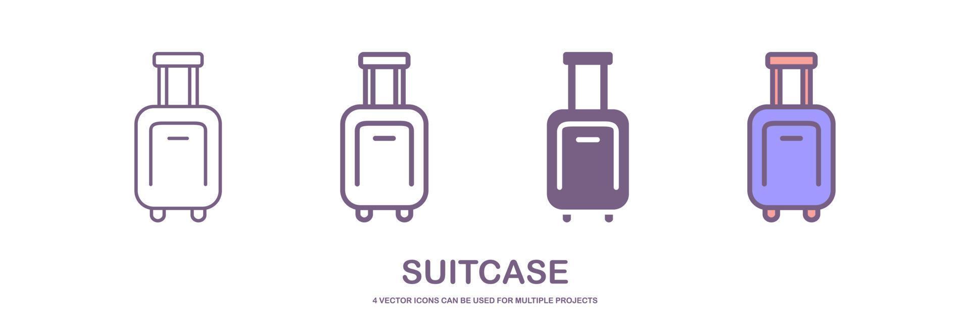 Set of suitcase icon illustration vector
