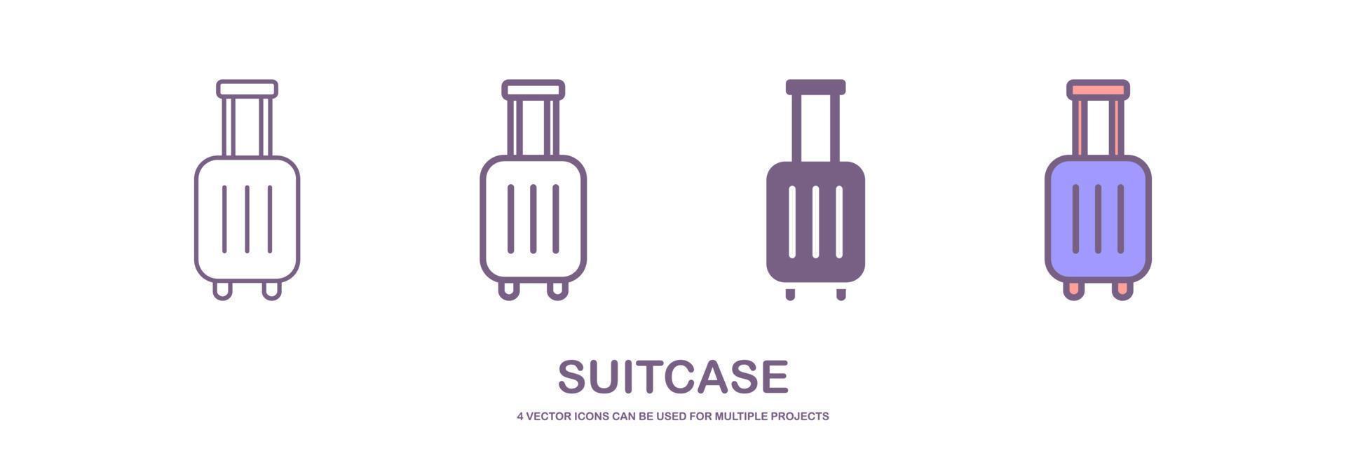 Set of suitcase icon illustration vector