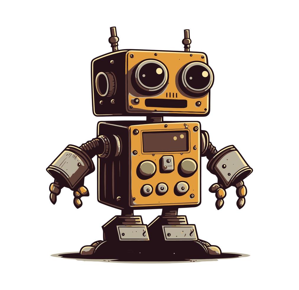 linda robot dibujos animados vector