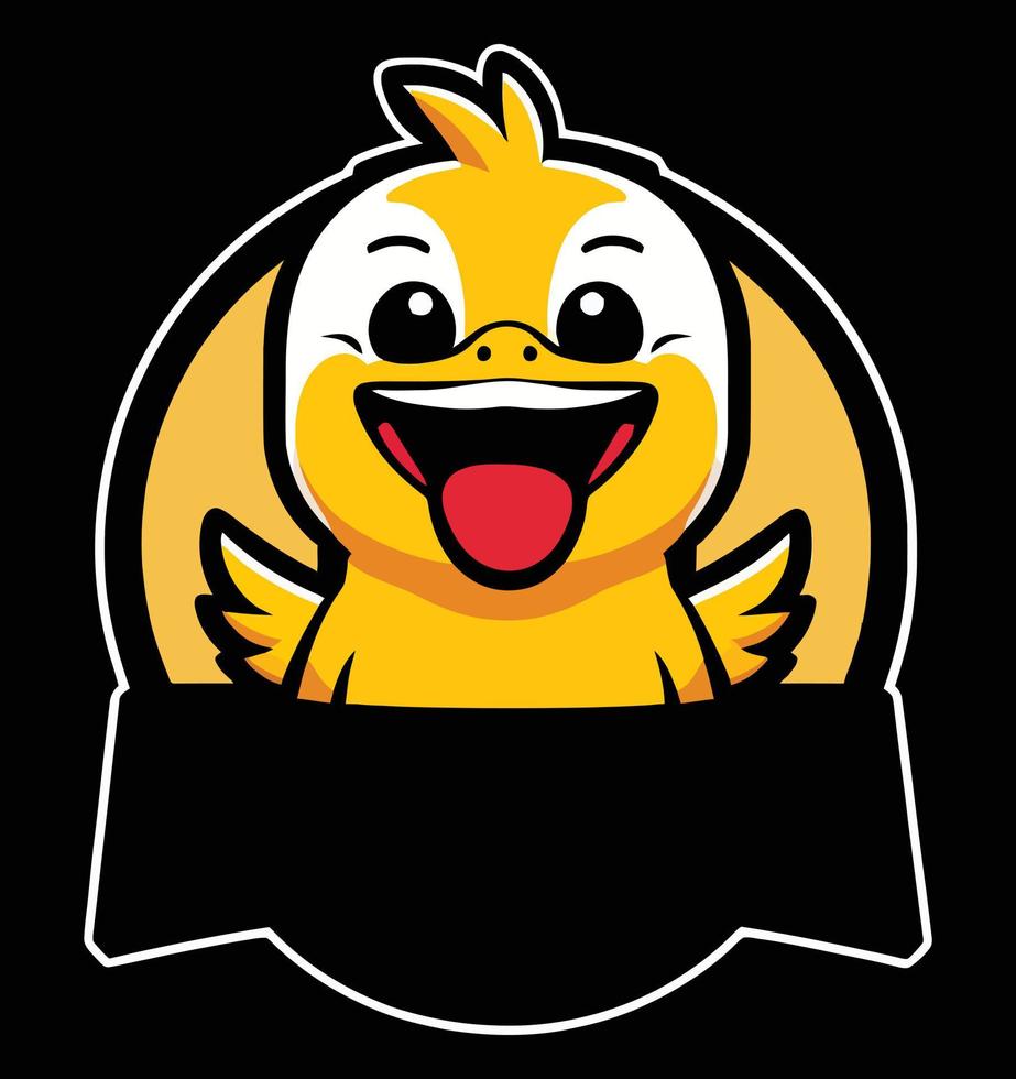 Happy yellow bird cartoon vector