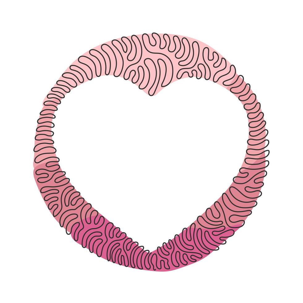 Single continuous line drawing poker playing cards suit heart design shape single icon. Hearts suit deck of playing card for ace. Swirl curl circle background style. One line draw vector illustration