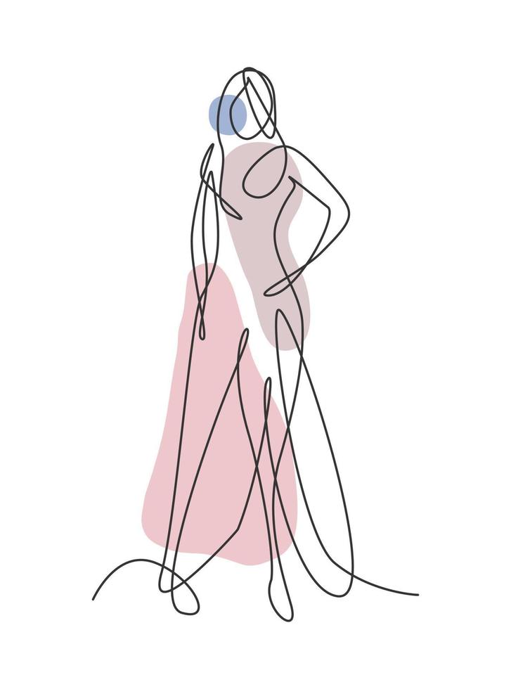 dibujo de línea continua única de mujer de cuerpo abstracto bastante sexy  minimalista para cosmética, camiseta,