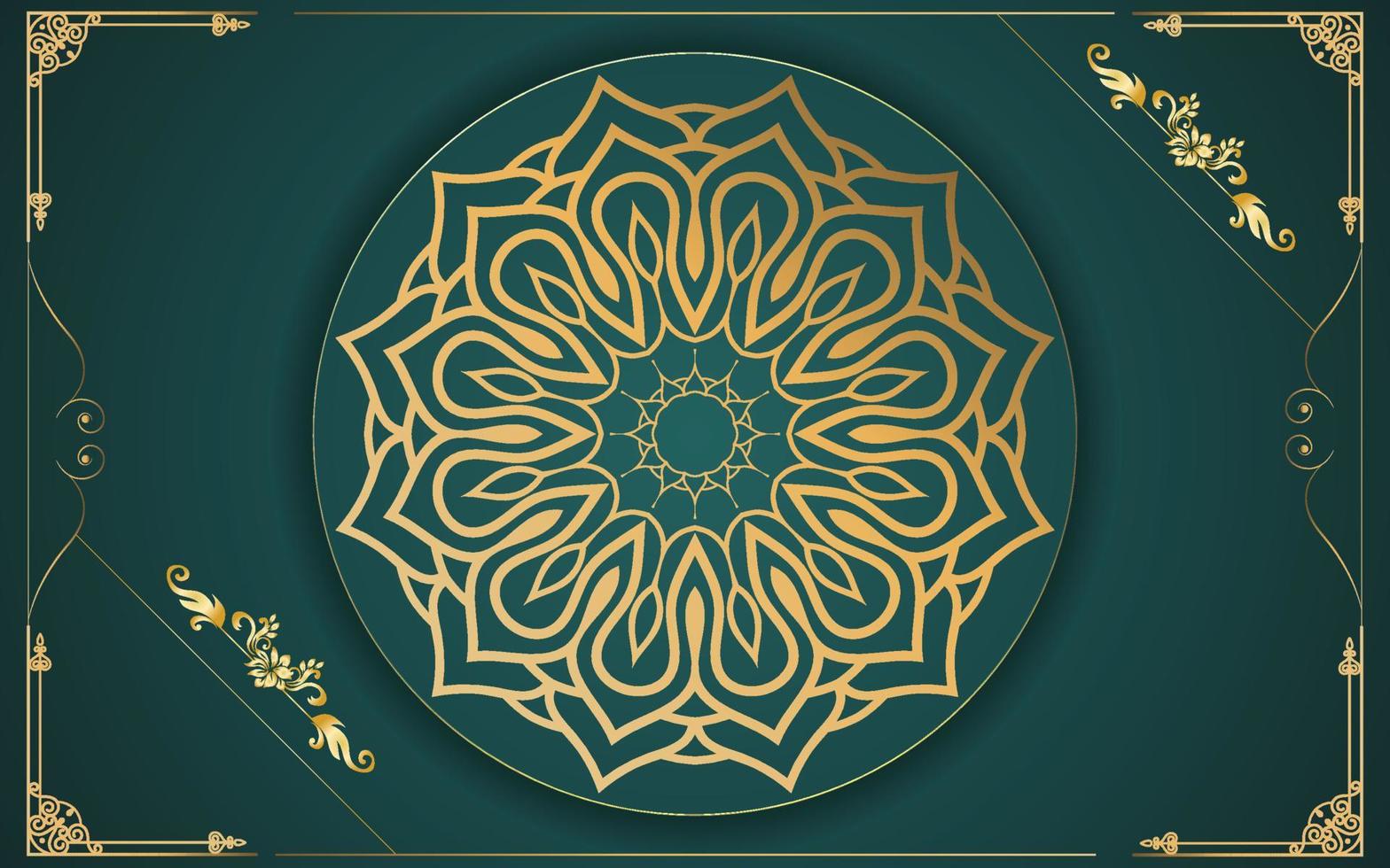 luxury ornamental mandala design background in gold color for yourself vector