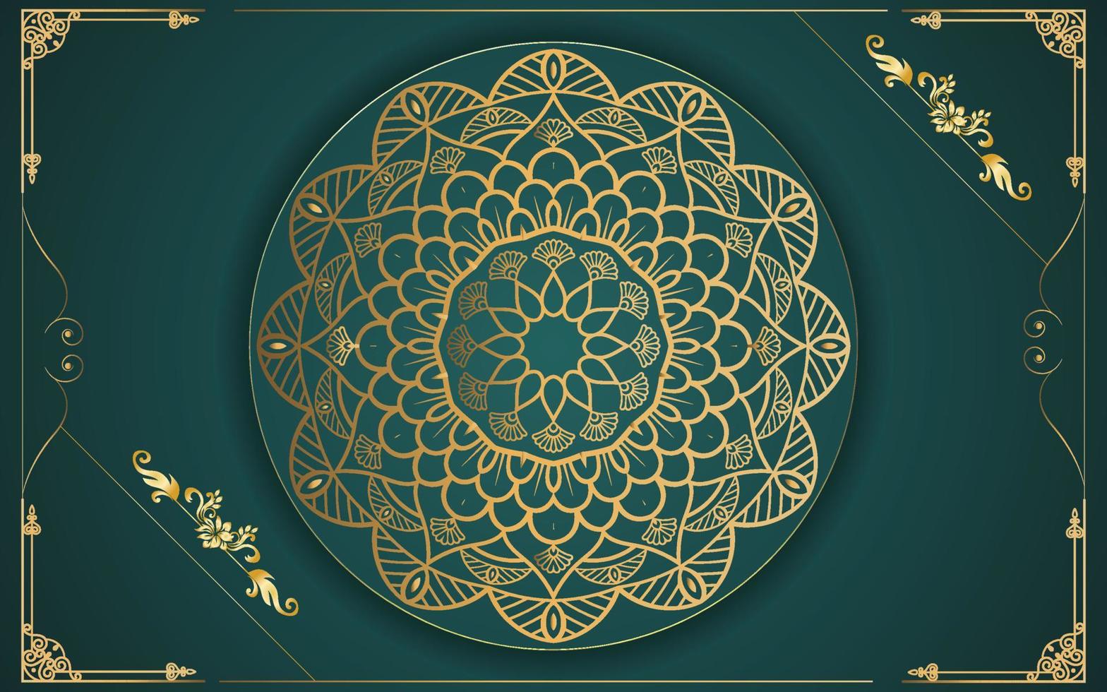 luxury ornamental mandala design background in gold color for yourself vector