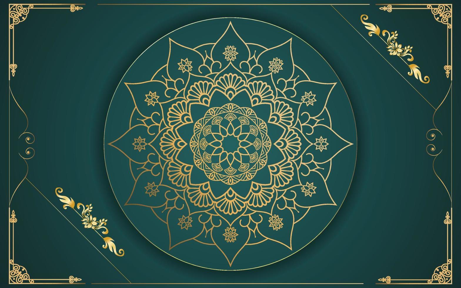 luxury ornamental mandala design background in gold color for yourself vector