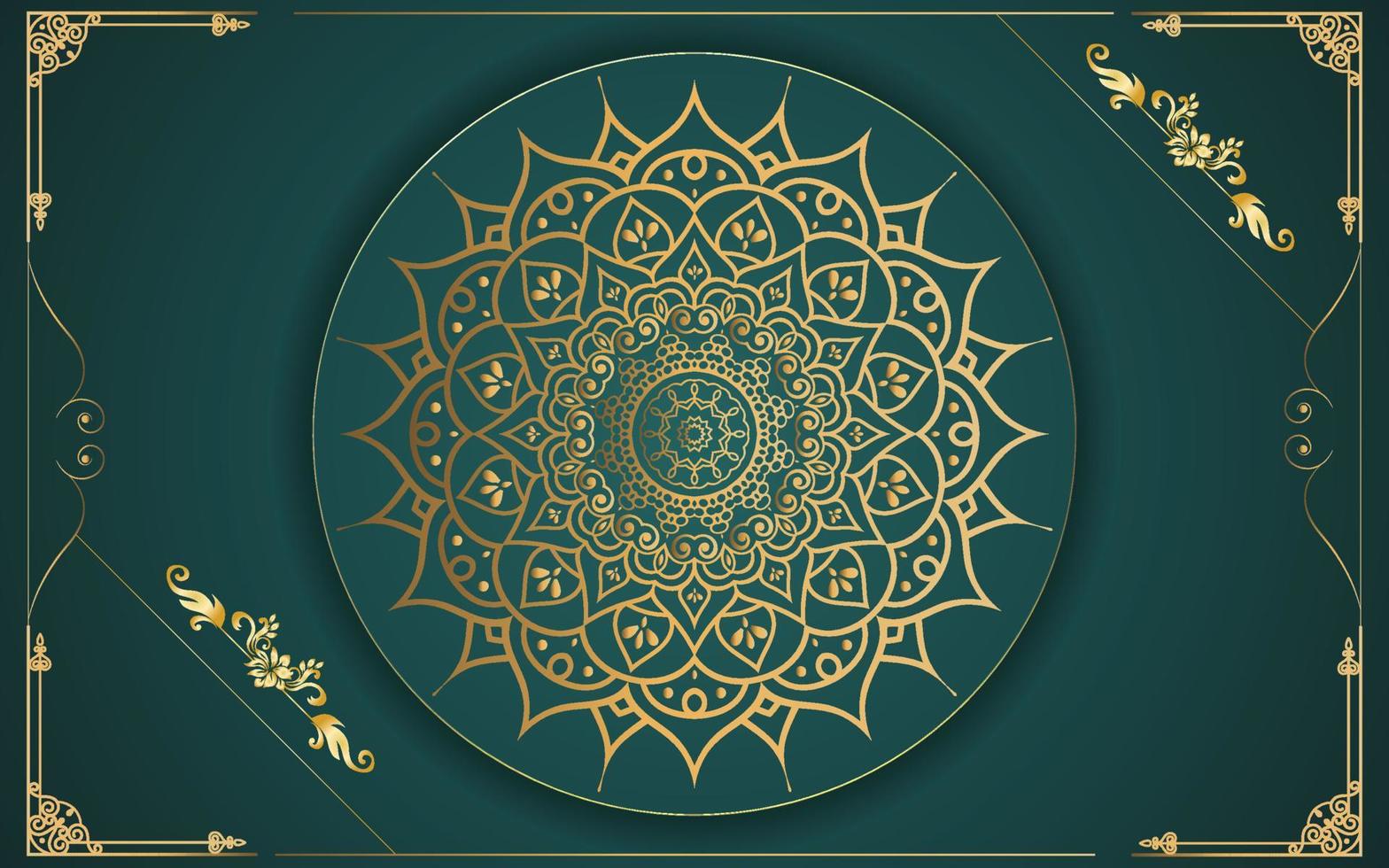 luxury ornamental mandala design background in gold color for yourself vector