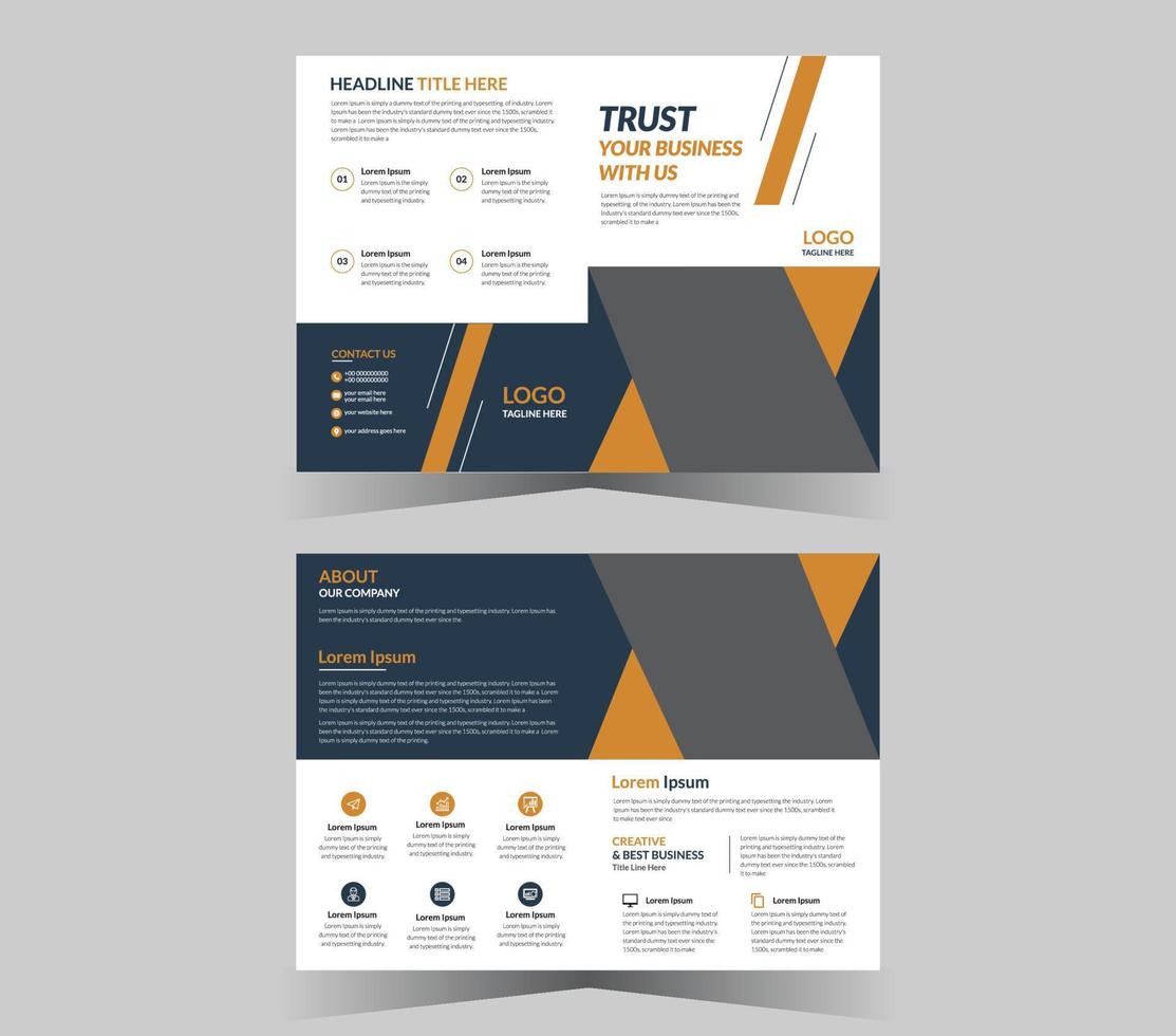 Bifold brochure template and vector design.