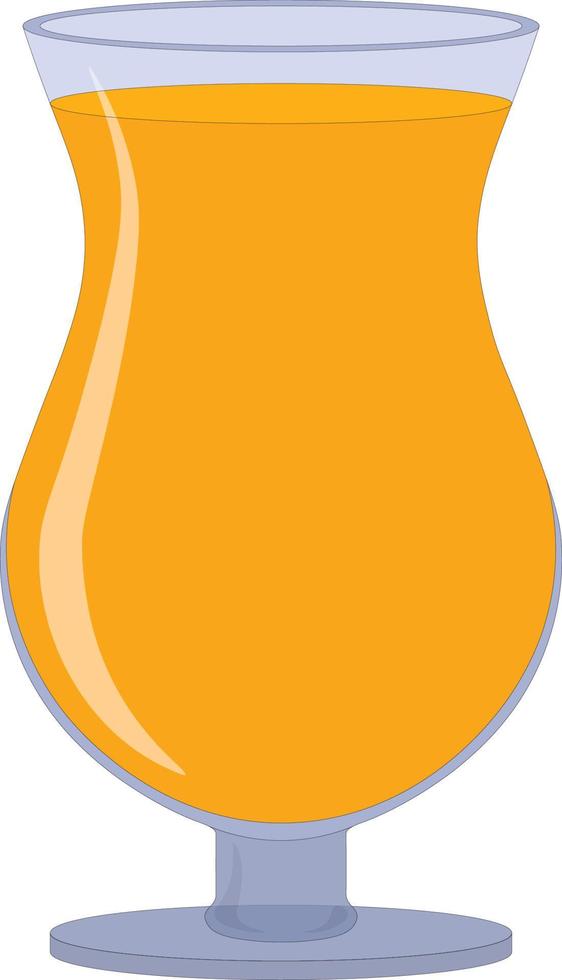 Big glass with fresh tasty orange juice vector illustration