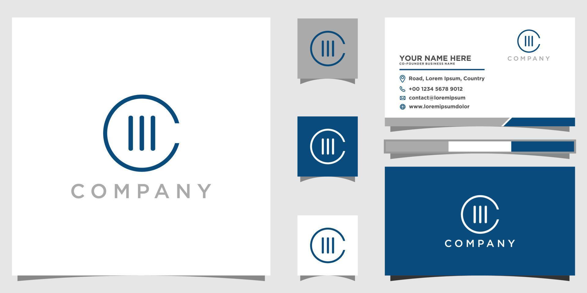 Unique modern creative elegant geometric circular shaped fashion brands and  MC CM M C initial based letter icon logo with business card vector