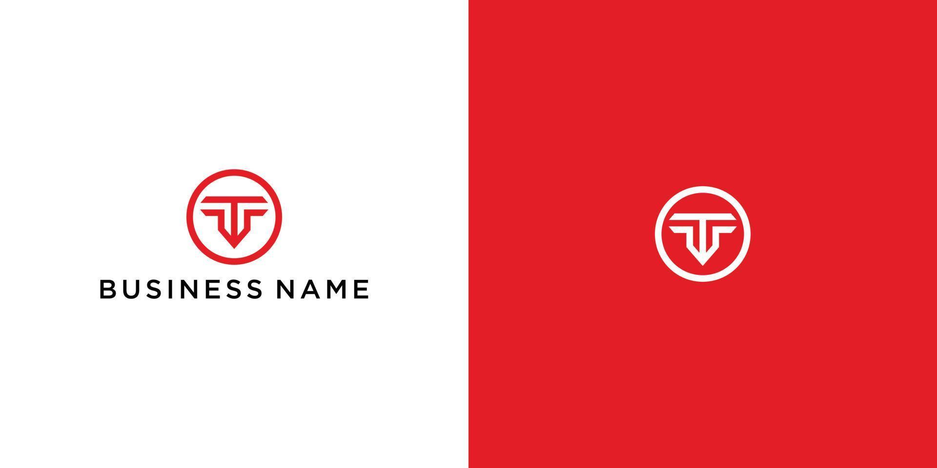 Abstract initial letter T F, FT logo design vector