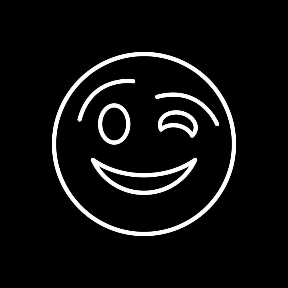 Winking Face Vector Icon Design