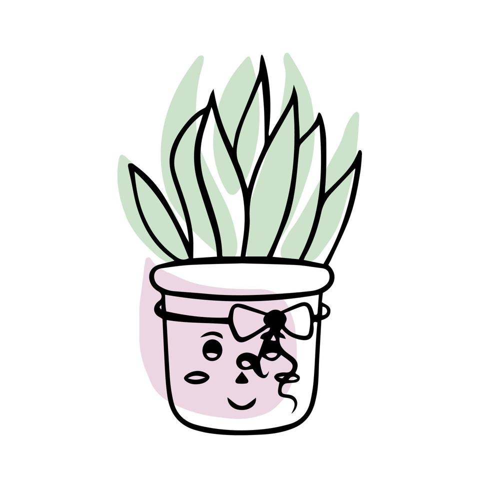 Cute happy funny succulents plants vector