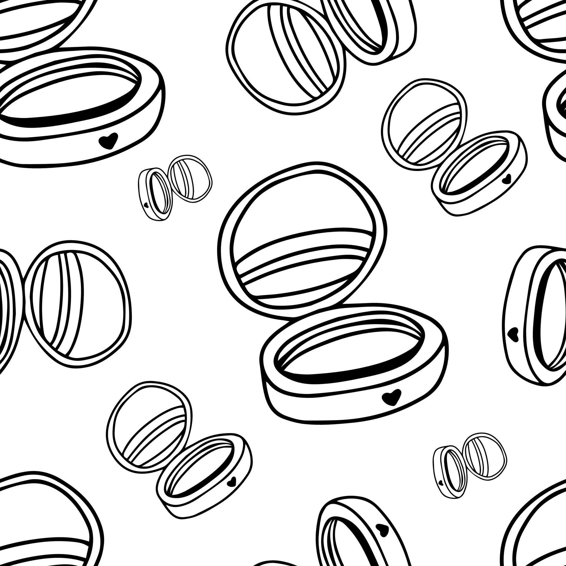 Doodle seamless pattern powder box with mirror 20612819 Vector Art at