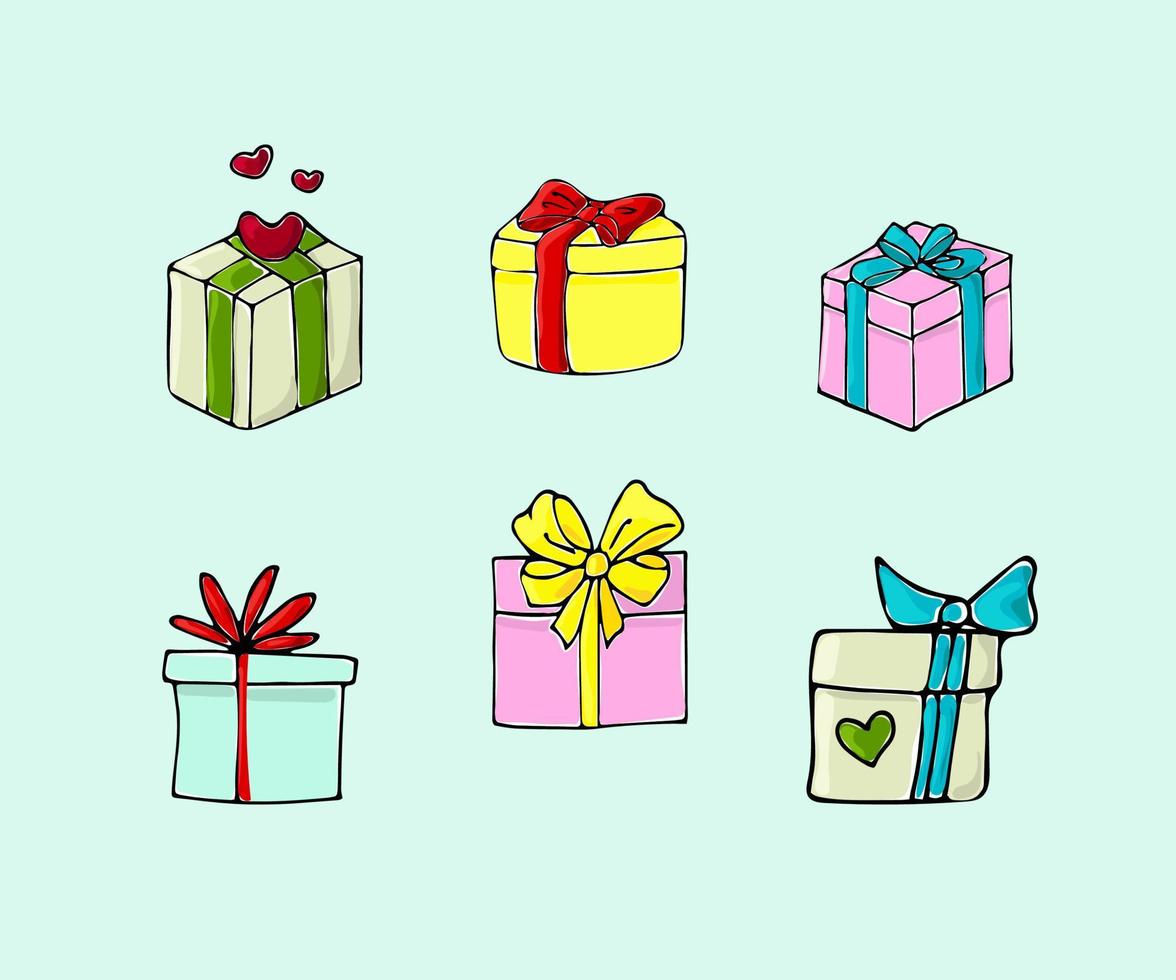 Gift box set vector