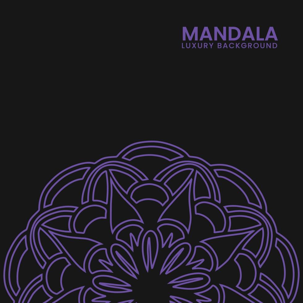 mandala ornament with black background vector