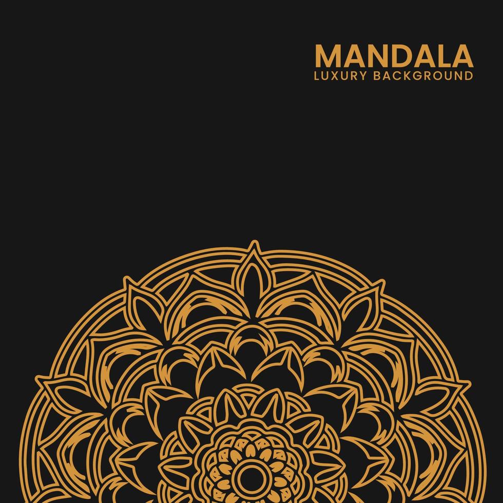 luxury mandala with black background vector