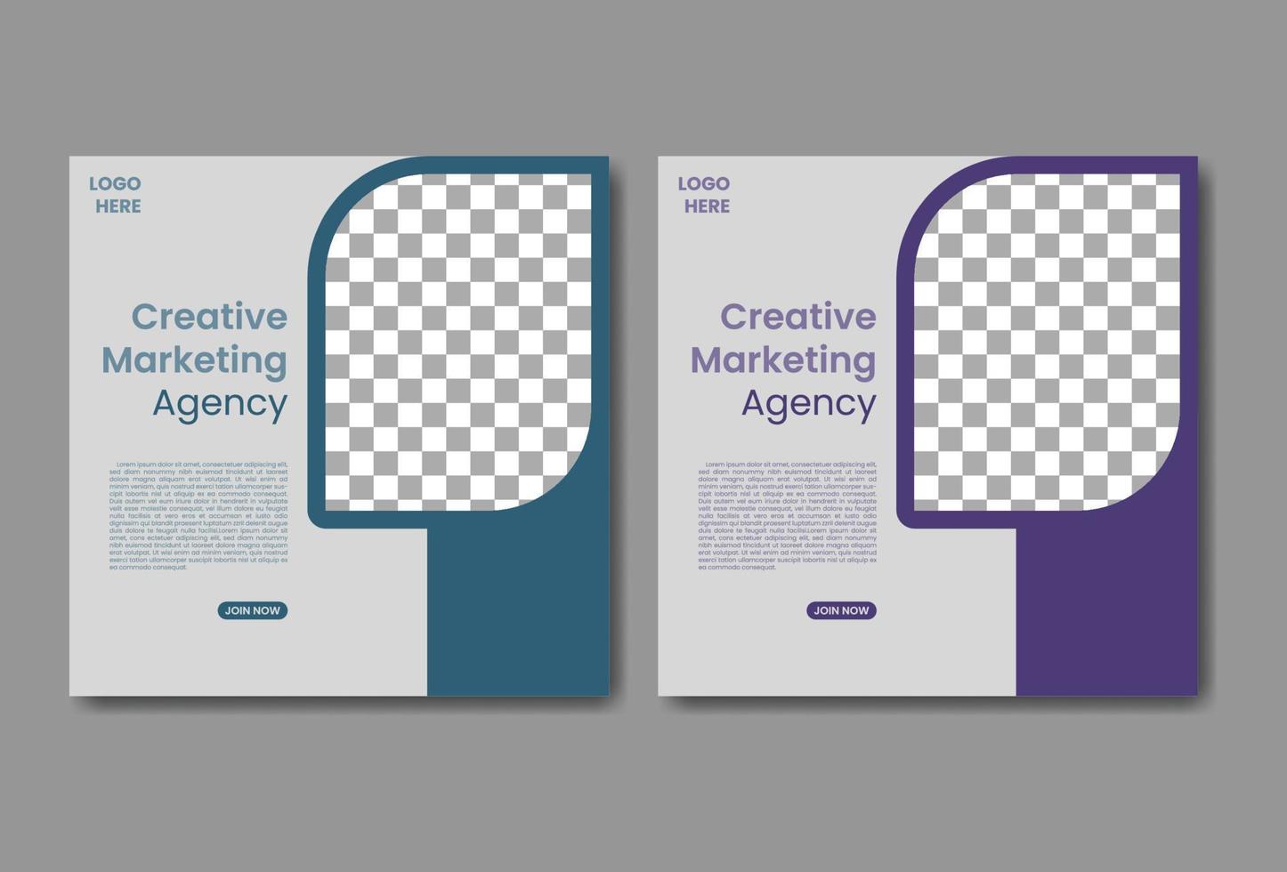 social media template for marketing agency. vector file