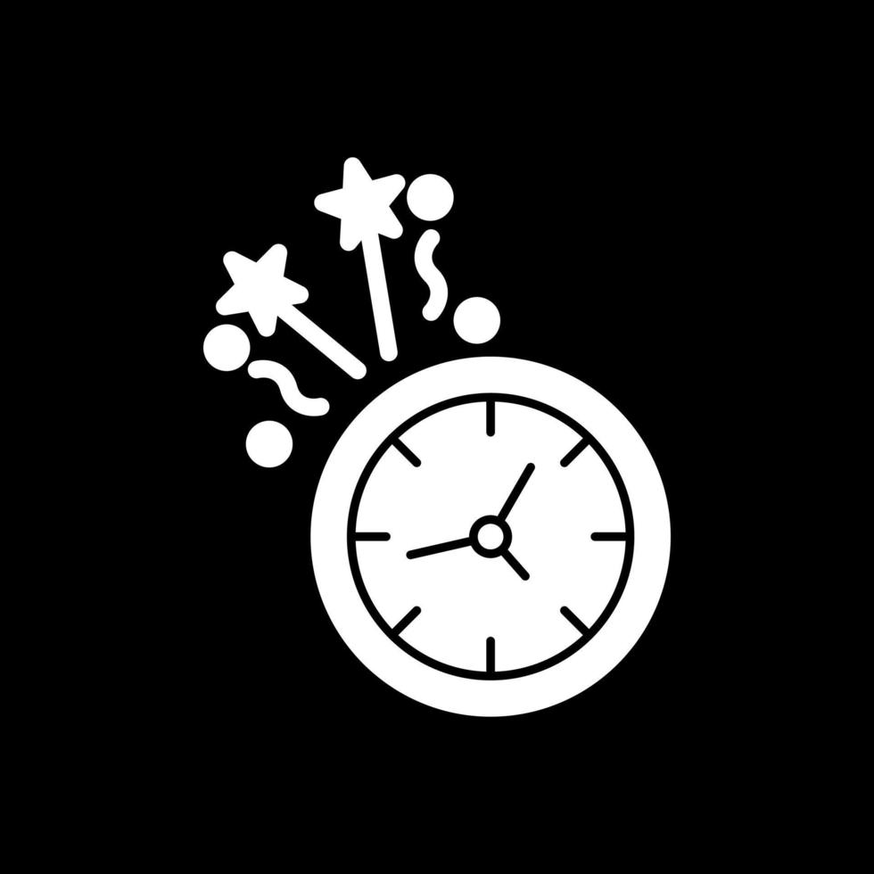 New Year Clock Vector Icon Design