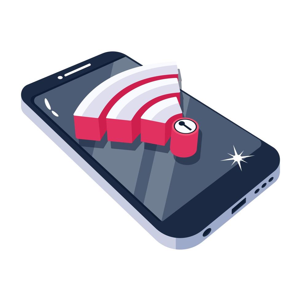 Trendy Mobile Wifi vector