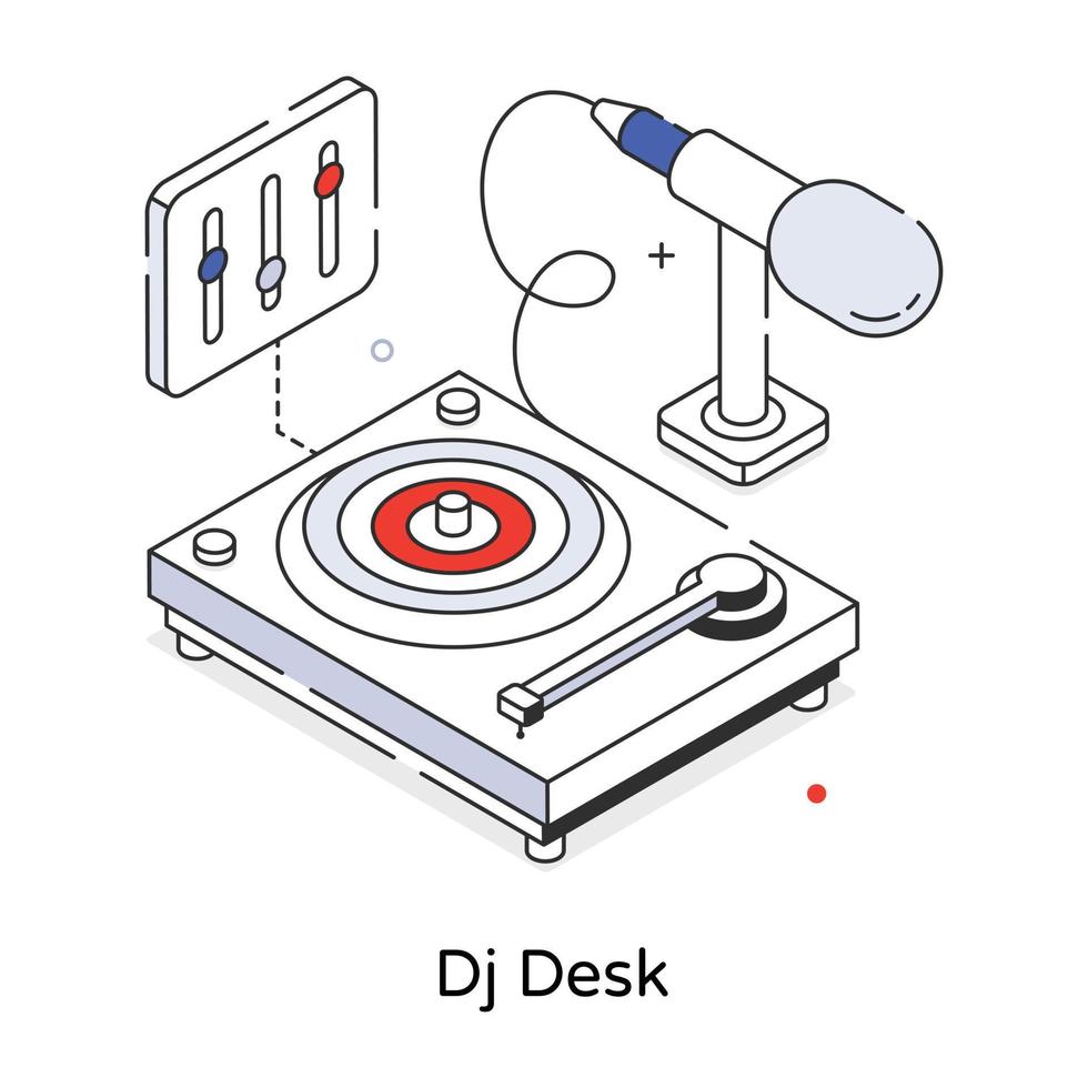 Trendy Dj Desk vector