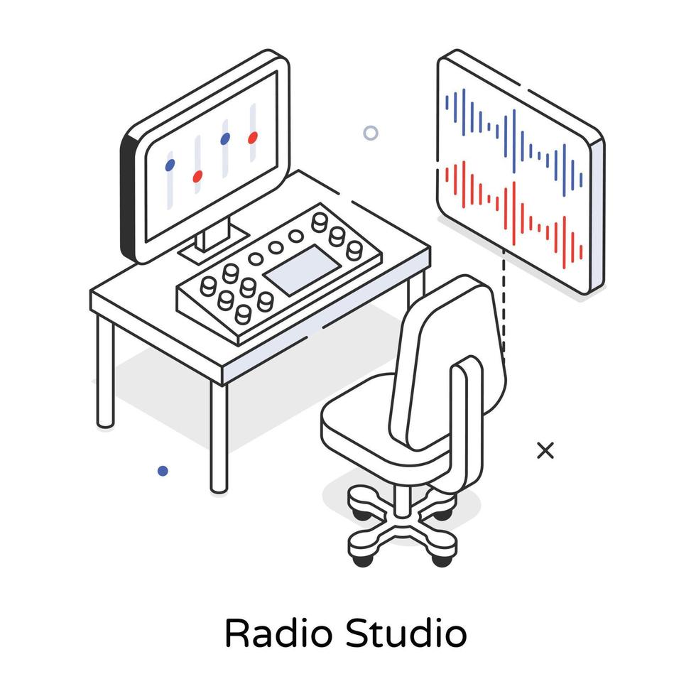 Trendy Radio Studio vector