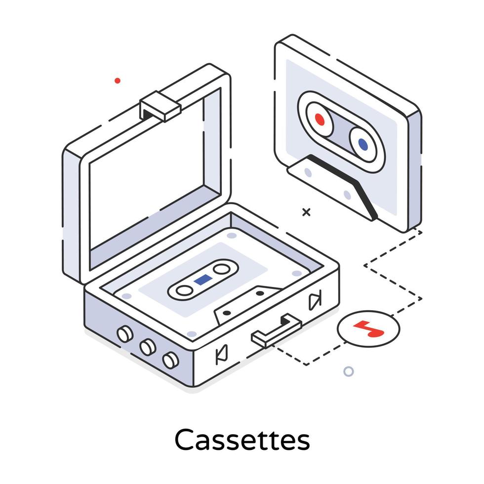 Trendy Cassettes Concepts vector