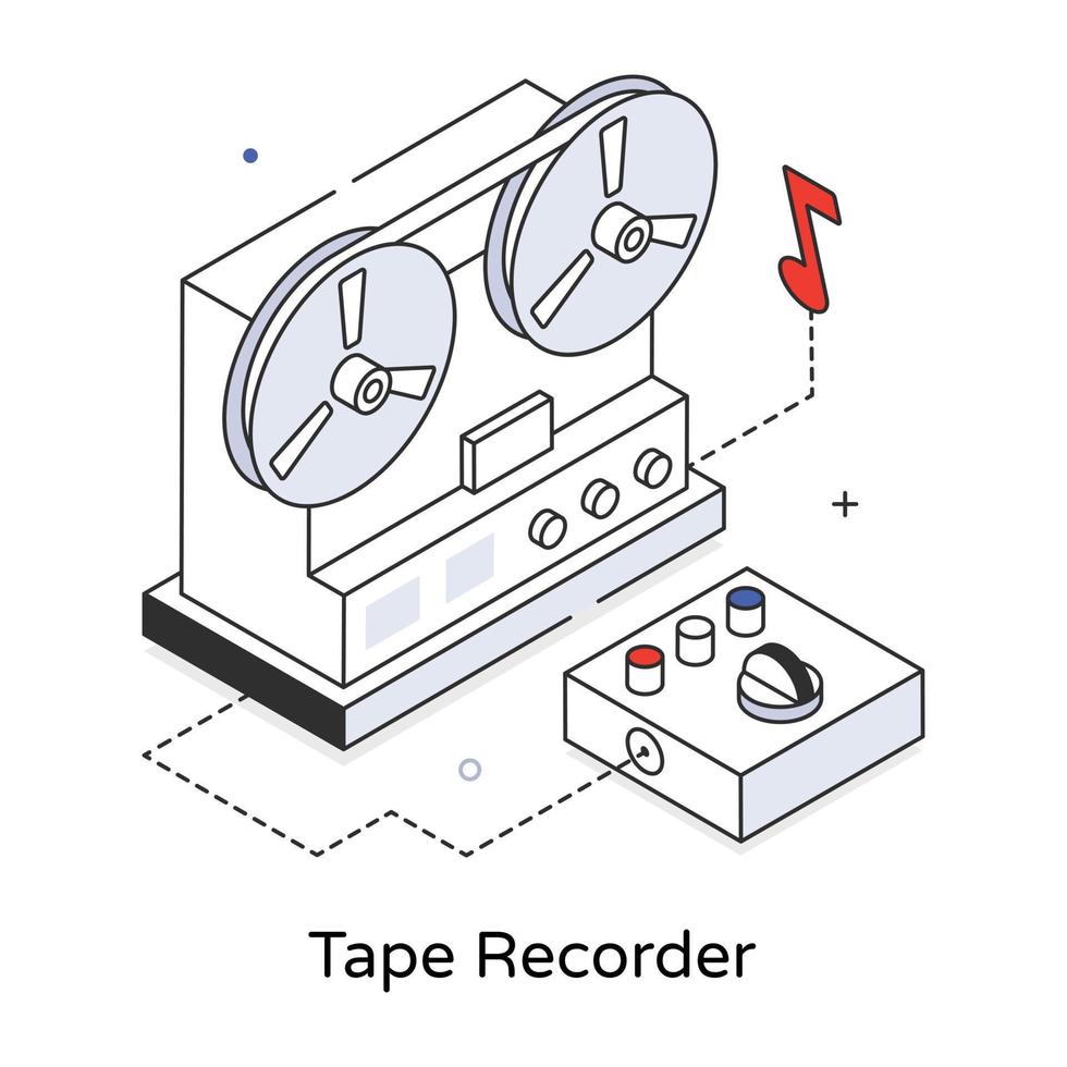 Trendy Tape Recorder 20613504 Vector Art at Vecteezy